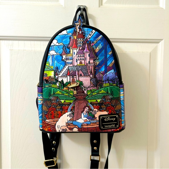Loungefly Handbags - Beauty and the Beast Stained Glass Loungefly Mini Backpack